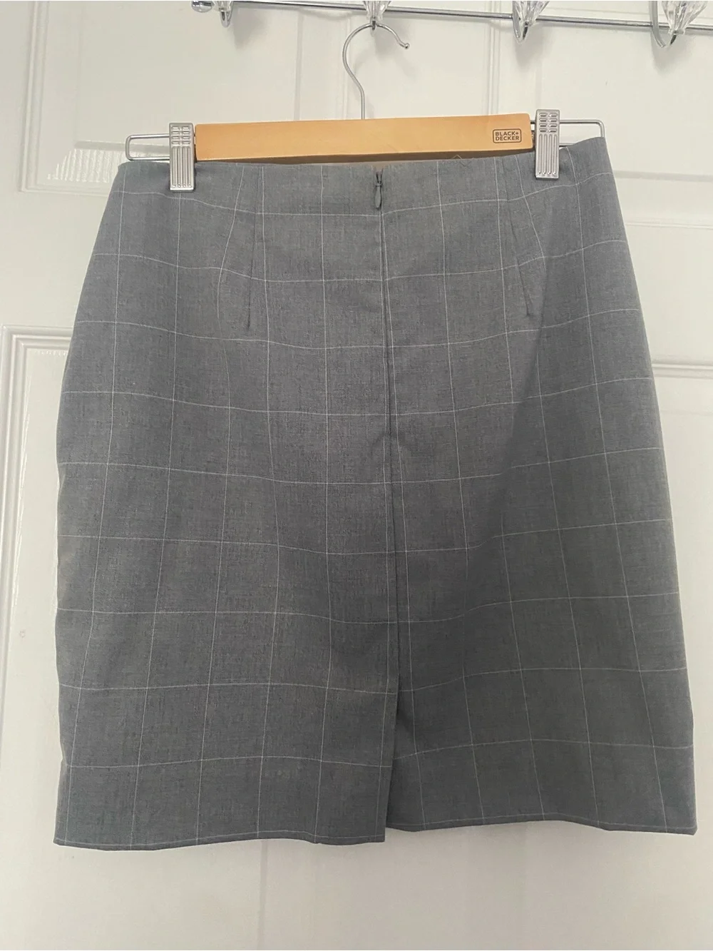 Banana Republic Gray Windowpane Pencil Skirt